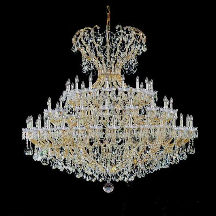 Extra Large Multi-layers Luxury Candle Branch Crystal Chandelier for Living Room/Foyer/Stairs