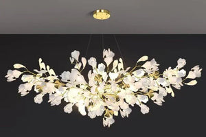Modern Luxury Linear Ginkgo Ceramic Chandelier for Dining Room/Kitchen Island - view 9