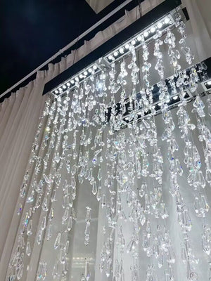 Modern Waterfall Tassel Crystal Chandelier for Dining & Kitchen