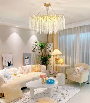 Elegant Crystal Icicle Chandelier in Branch Style for Dining Table Use - view 10