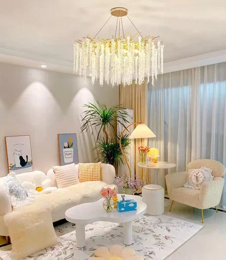 Elegant Crystal Icicle Chandelier in Branch Style for Dining Table Use - view 10