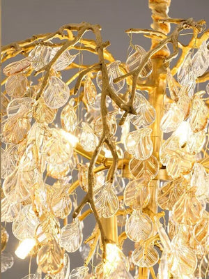 Modern Luxury Leaf Branch Crystal Chandelier Art Copper for Living/Dining Room/Bedroom - view 16