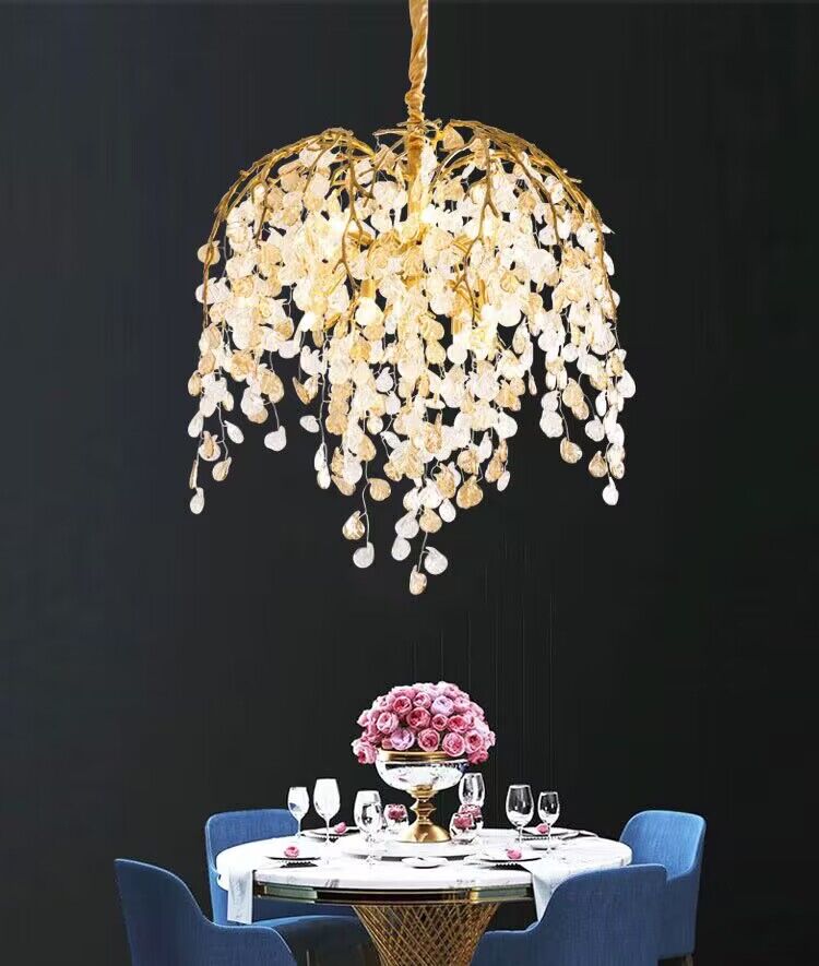 Modern Luxury Leaf Branch Crystal Chandelier Art Copper for Living/Dining Room/Bedroom - view 14