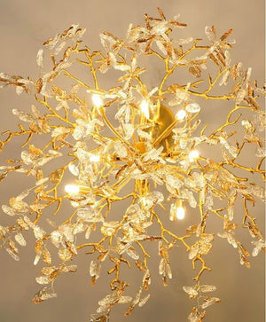 Modern Luxury Leaf Branch Crystal Chandelier Art Copper for Living/Dining Room/Bedroom - view 15