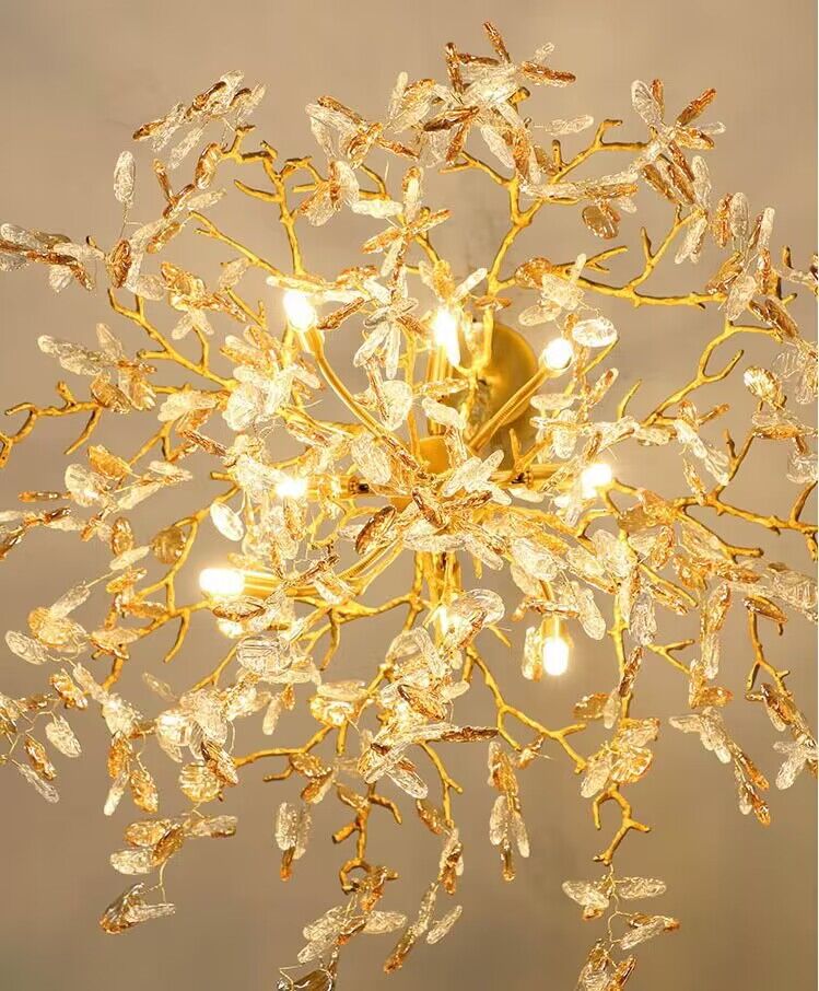 Modern Luxury Leaf Branch Glass Chandelier for Living/Dining Room/Bedroom - view 7