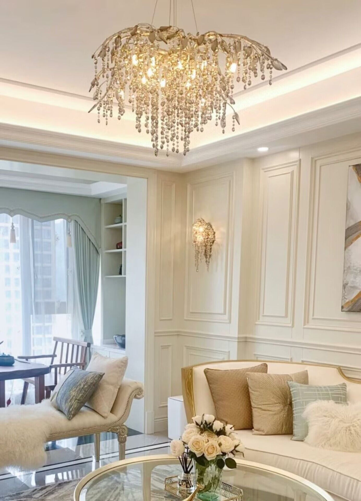 New Luxury Branch Crystal Pendant Chandelier Designer Creative Art Dining Room/Living Room Light Fixture - view 17