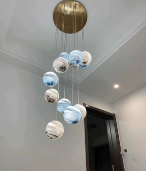 Nordic Planet Creative Long Pendant Chandelier For Staircase/Foyer/High-ceiling Hallway - view 15