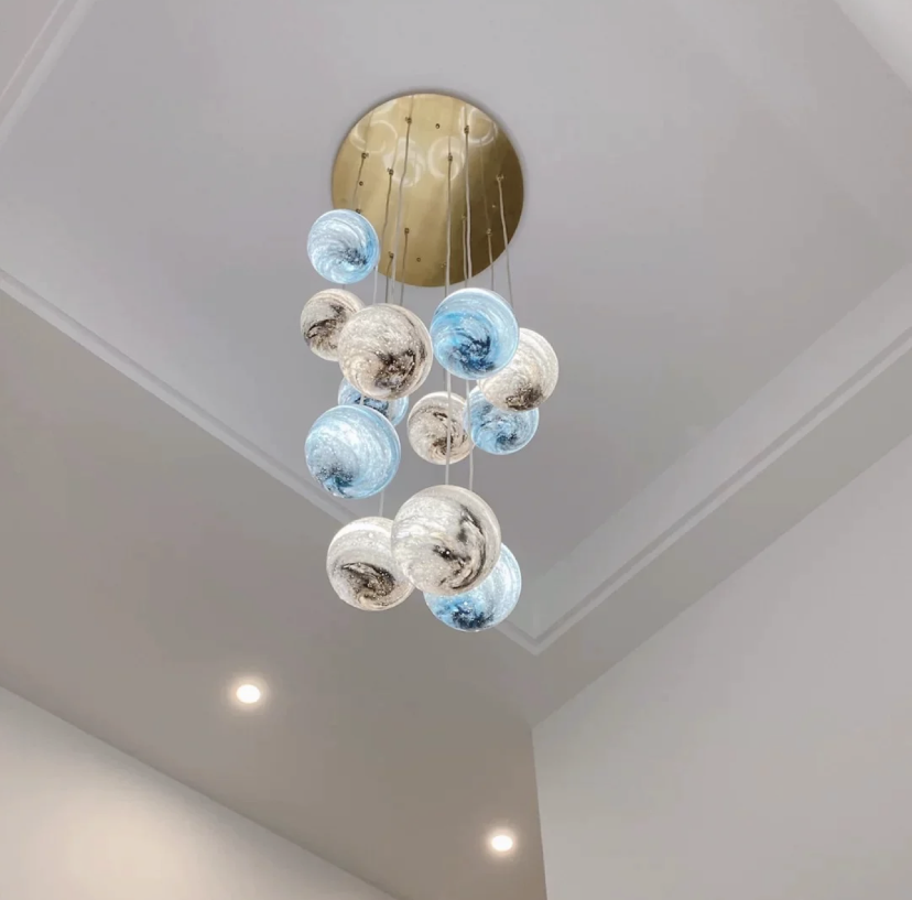 Nordic Planet Creative Long Pendant Chandelier For Staircase/Foyer/High-ceiling Hallway - view 13