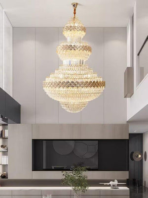 Extra Large Multi-layers Gold Luxury Crystal Chandelier Modern Empire Decrative Crystal Light For Living Room/Foyer/Staircase - view 7