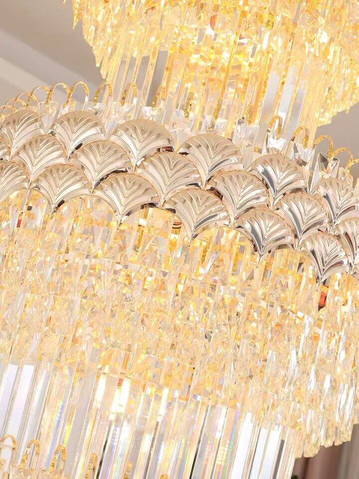 Extra Large Multi-layers Gold Luxury Crystal Chandelier Modern Empire Decrative Crystal Light For Living Room/Foyer/Staircase - view 16