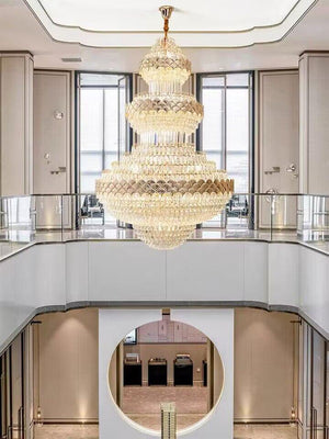 Extra Large Multi-layers Gold Luxury Crystal Chandelier Modern Empire Decrative Crystal Light For Living Room/Foyer/Staircase - view 6
