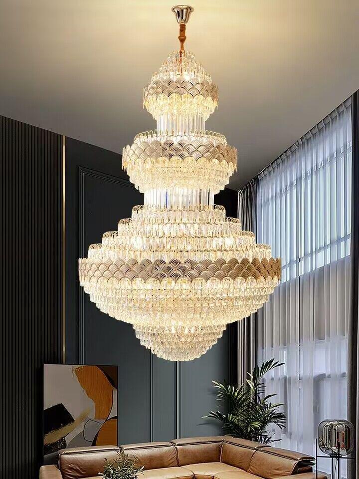 Extra Large Multi-layers Gold Luxury Crystal Chandelier Modern Empire Decrative Crystal Light For Living Room/Foyer/Staircase - view 8