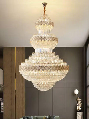 Extra Large Multi-layers Gold Luxury Crystal Chandelier Modern Empire Decrative Crystal Light For Living Room/Foyer/Staircase - view 9