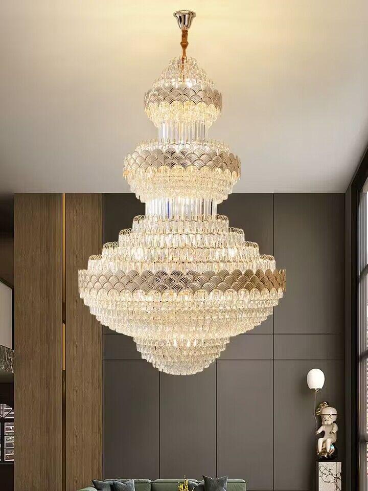 Extra Large Multi-layers Gold Luxury Crystal Chandelier Modern Empire Decrative Crystal Light For Living Room/Foyer/Staircase - view 9
