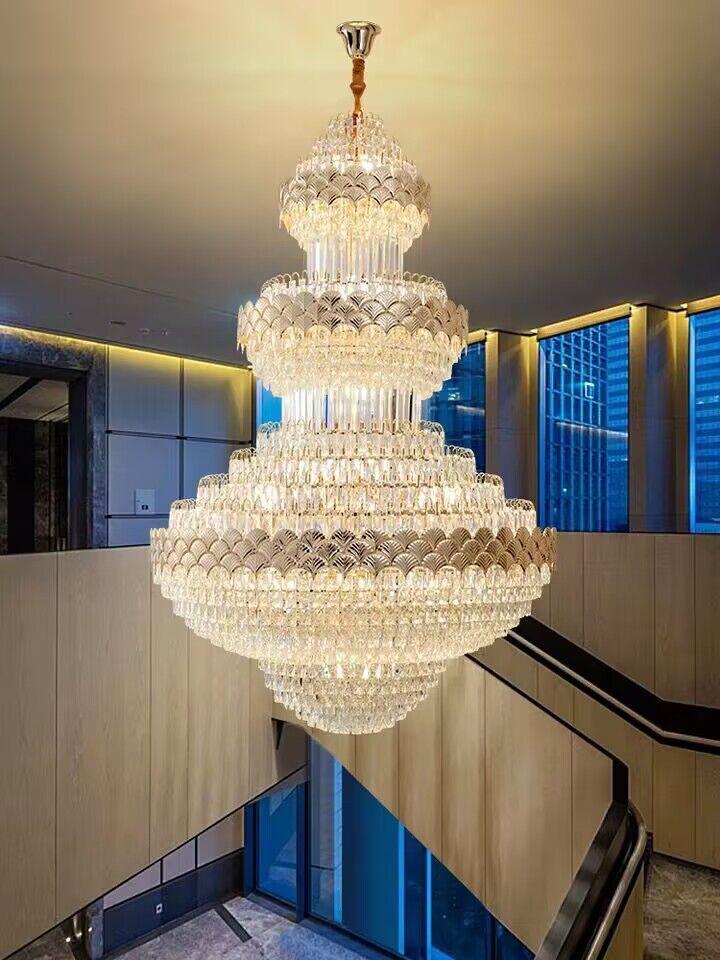 Extra Large Multi-layers Gold Luxury Crystal Chandelier Modern Empire Decrative Crystal Light For Living Room/Foyer/Staircase - view 4