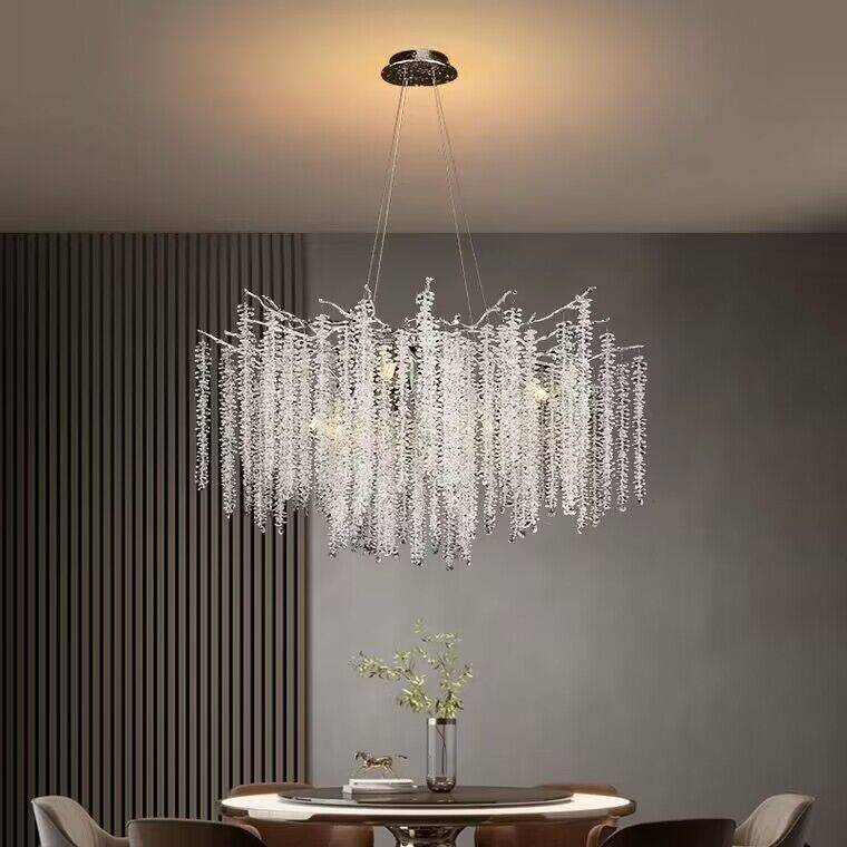 Elegant Crystal Icicle Chandelier in Branch Style for Dining Table Use - view 26