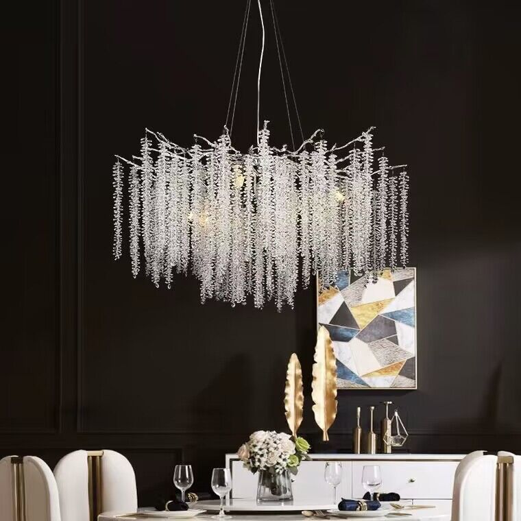 Elegant Crystal Icicle Chandelier in Branch Style for Dining Table Use - view 25