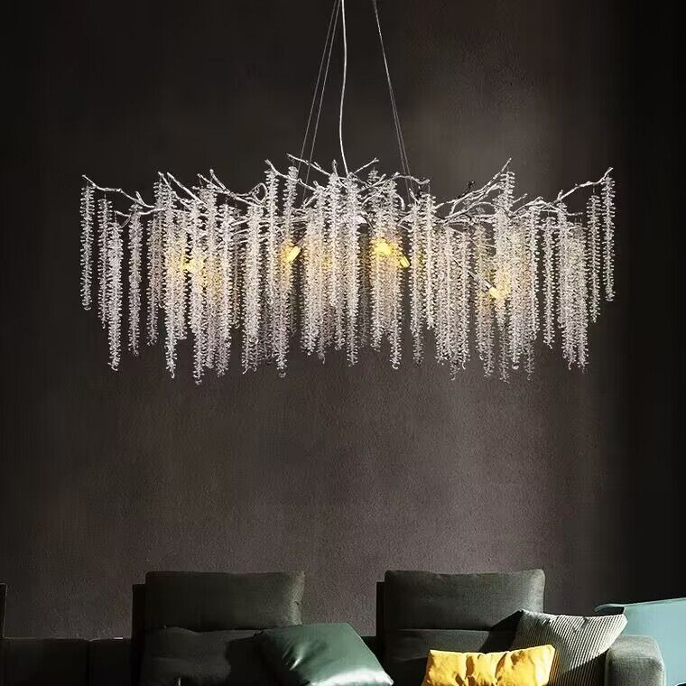 Elegant Crystal Icicle Chandelier in Branch Style for Dining Table Use - view 22