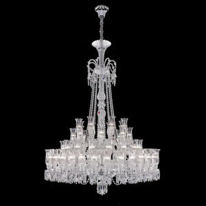 Multi Layer Chrome Crystal Chandelier in French Style with Romantic Branch Flowers for Grand Hallway and Staircase