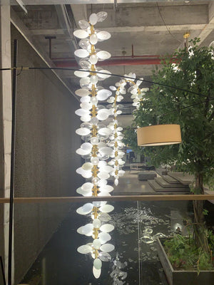 Nordic Art Long Magnolia alba Glass Ceiling Chandelier  for Staircase/Hallway/Entryway Light Fixture - view 6