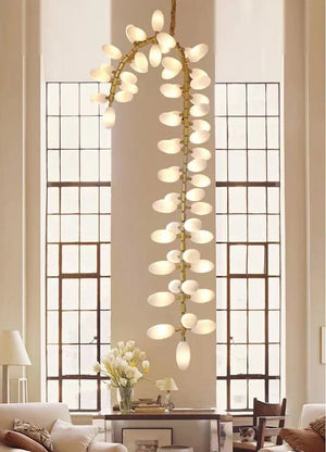 Nordic Art Long Magnolia alba Glass Ceiling Chandelier  for Staircase/Hallway/Entryway Light Fixture - view 8