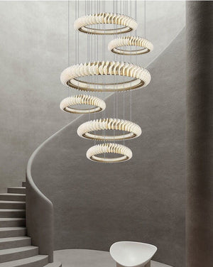 Extra Large Round Acrylic and Stainless Steel Multi-Layer Chandelier for High Ceilings - view 20