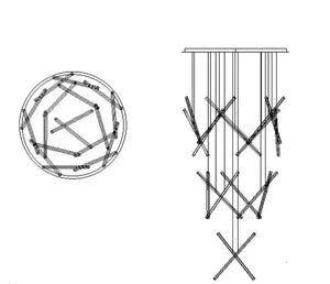 Modern Italian Creative Art Sticks Ceiling Chandelier for Living Room/Staircase/Hotel Lobby， round ,rectangle, extra large , oversized, sticks, acrylic, adjustable, foyer, duplex