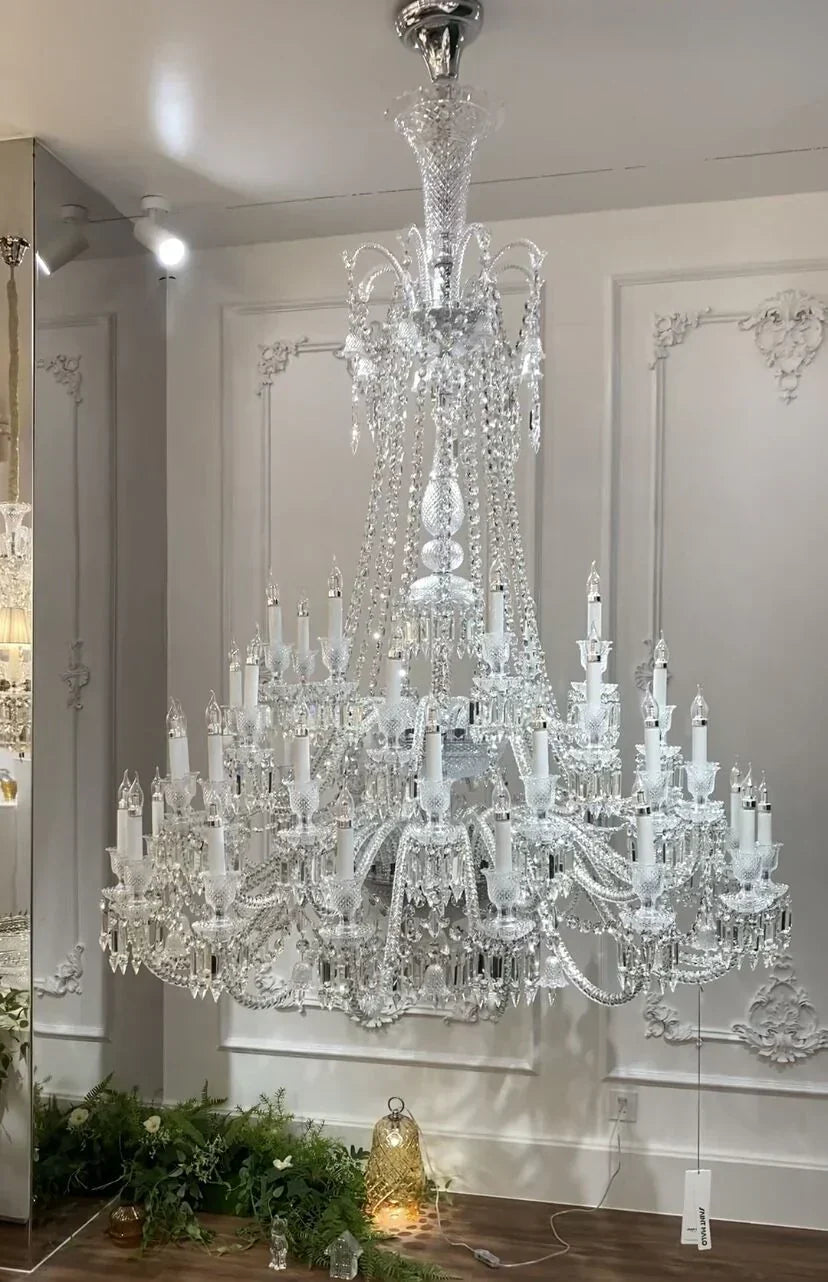 Light Luxury Classic Long Version Tiered Candle Light Crystal Chandelier for High-ceiling Rooms/Living Room - view 18