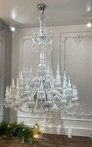 Light Luxury Classic Long Version Tiered Candle Light Crystal Chandelier for High-ceiling Rooms/Living Room - view 17