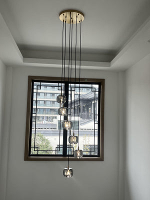 Post-modern Extra-long Pendant Light Fixtures for Staircase/High-ceiling Space/Foyer, chandelier - view 3