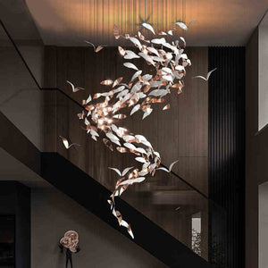 Luxury Spiral Creative Floating Ceramic Wings Chandelier for Hotel Lobby/Restaurant - view 5