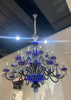 Luxury Candle Light Blue&Black Crystal Chandelier for Bedroom - view 4