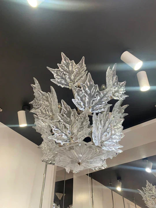 Modern Creative Clear Crystal Maple Leaf Chandelier for Living Room/Bedroom - view 6