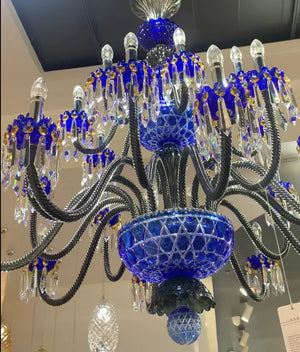 Luxury Candle Light Blue&Black Crystal Chandelier for Bedroom - view 5