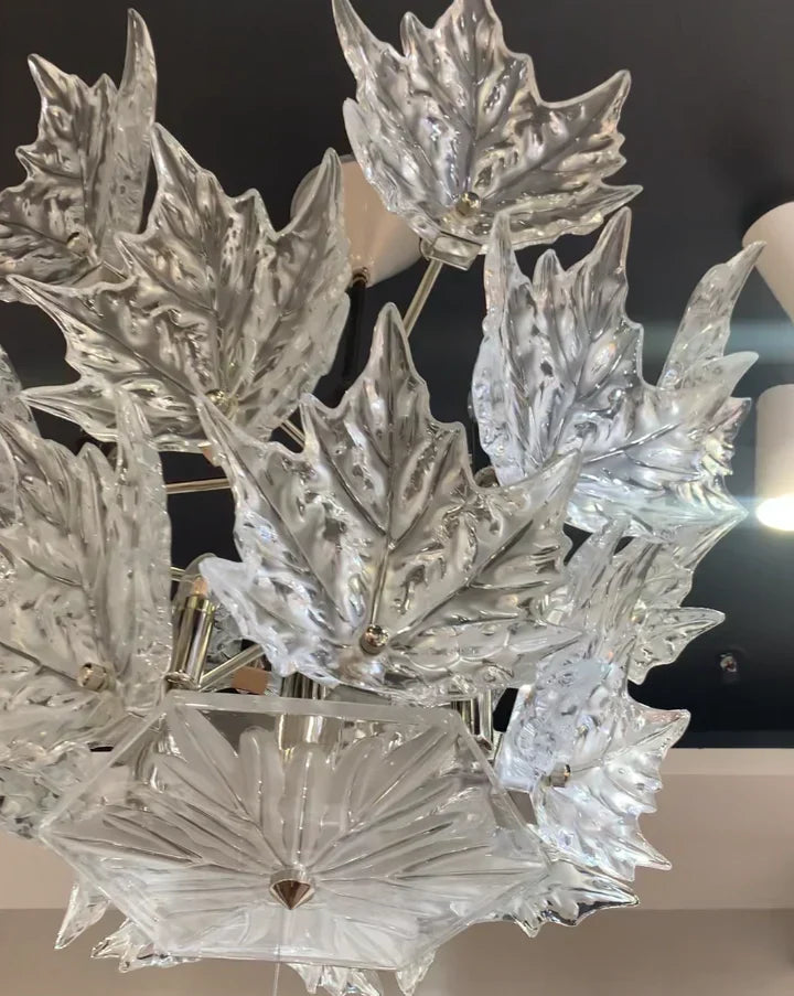 Modern Creative Clear Crystal Maple Leaf Chandelier for Living Room/Bedroom - view 7