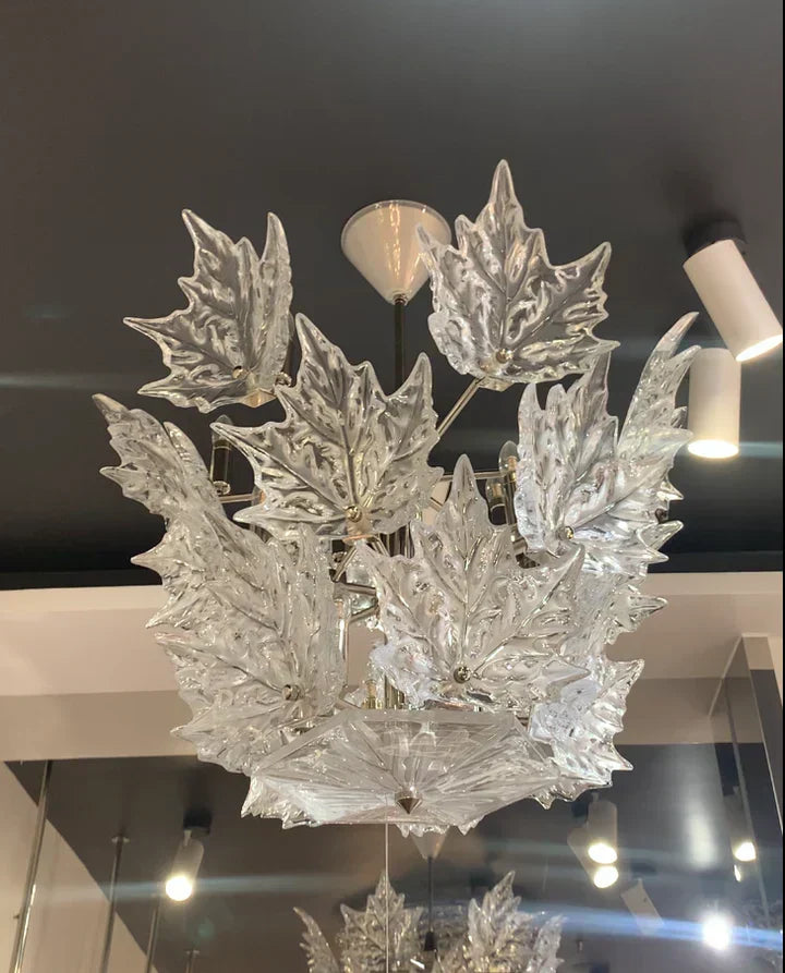 Modern Creative Clear Crystal Maple Leaf Chandelier for Living Room/Bedroom - view 9