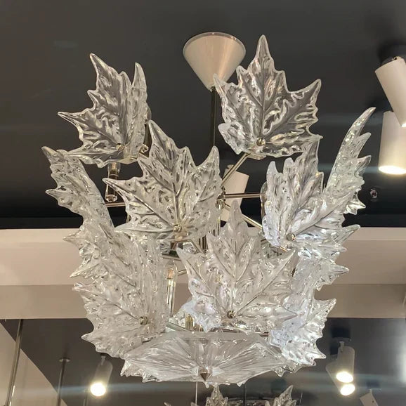 Modern Creative Clear Crystal Maple Leaf Chandelier for Living Room/Bedroom - view 4