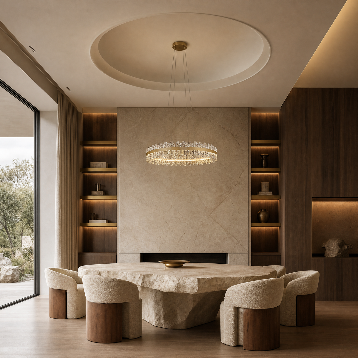 Brushed Gold Glass Fringe Modern Chandelier - view 6