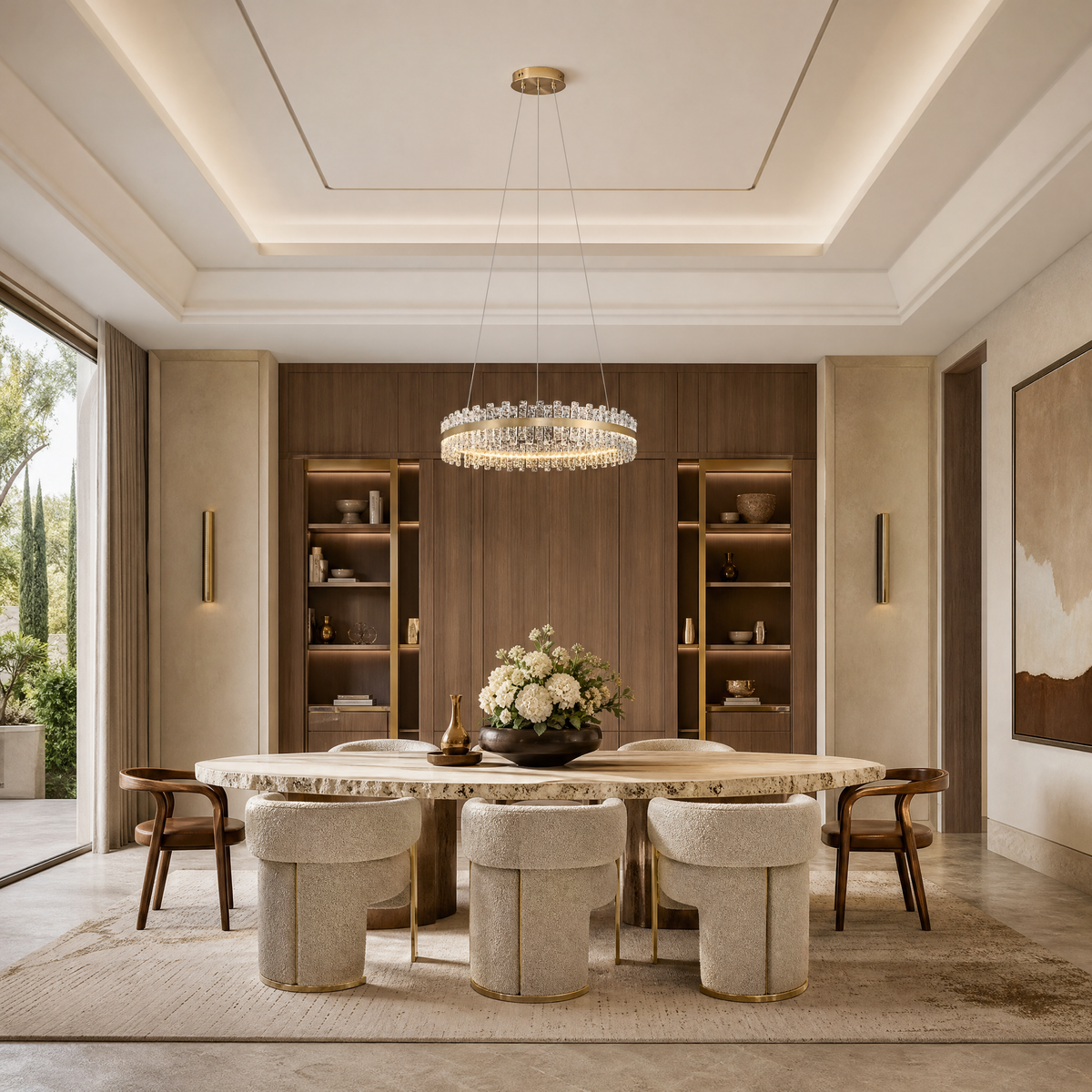 Brushed Gold Glass Fringe Modern Chandelier - view 7