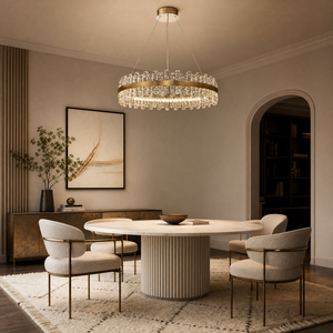 Brushed Gold Glass Fringe Modern Chandelier - view 8