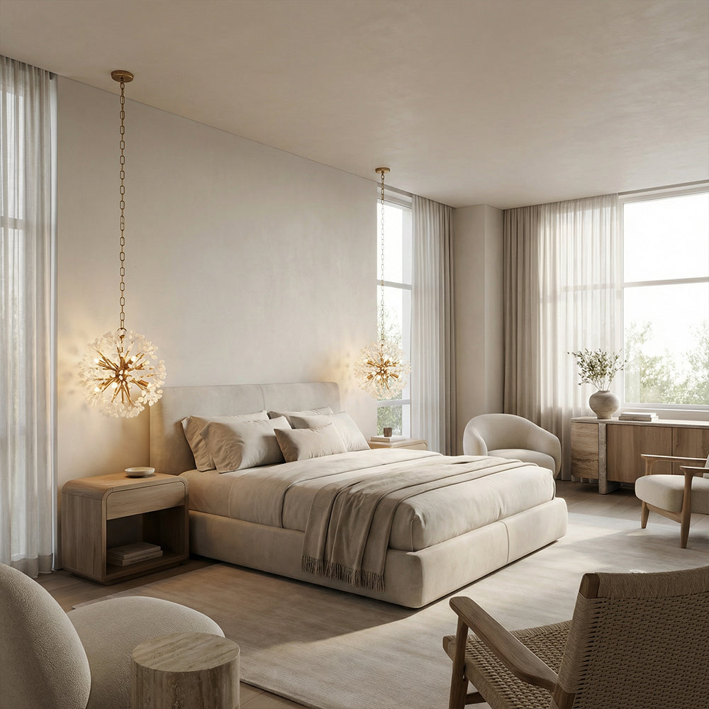 Quartz Crystal Spherical Eight-Light Chandelier - view 2