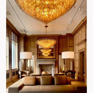 Galaxy Smoke Glass Tiered Round Chandelier 47" - view 10