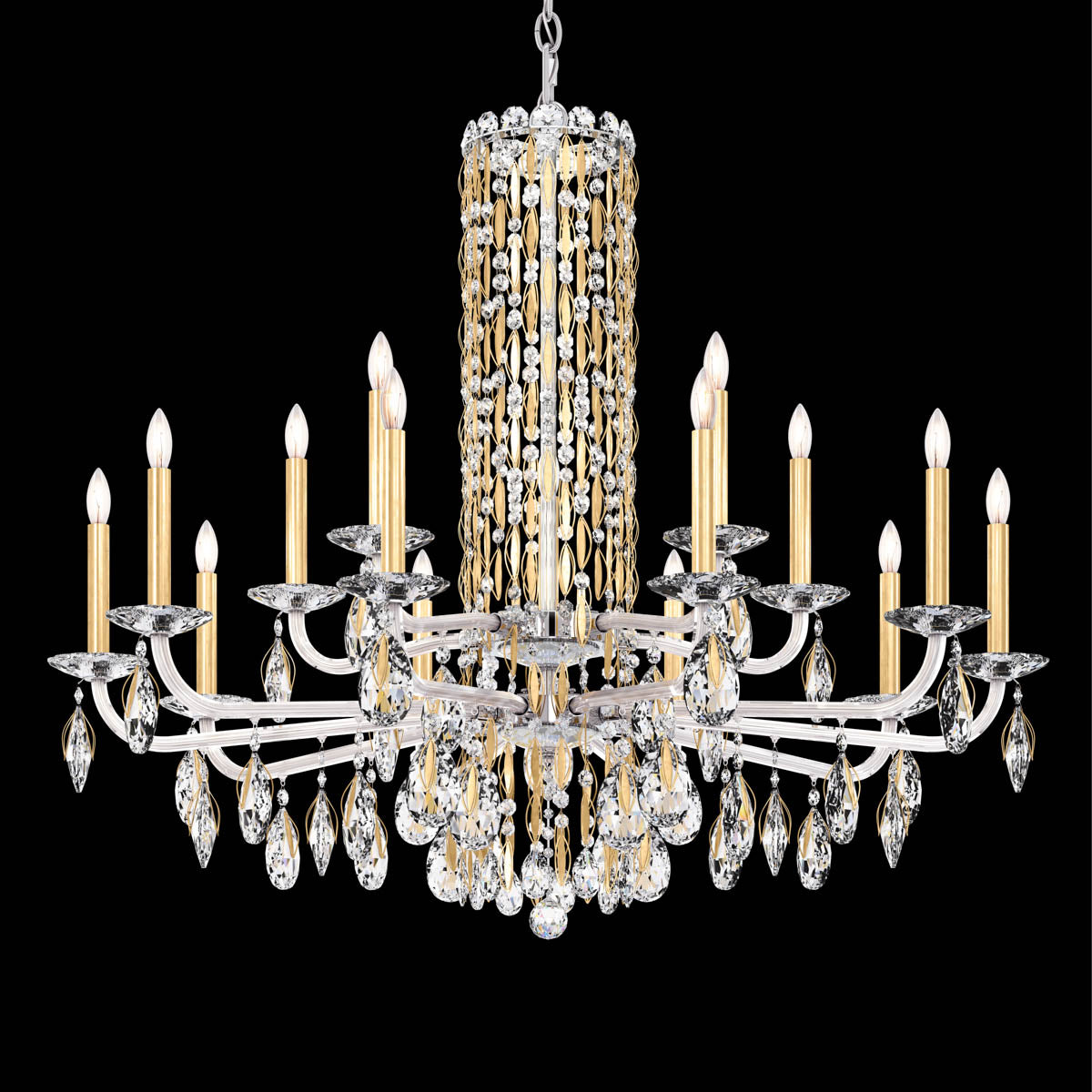 Siena Short Column Crystal Chandelier 41" - view 3