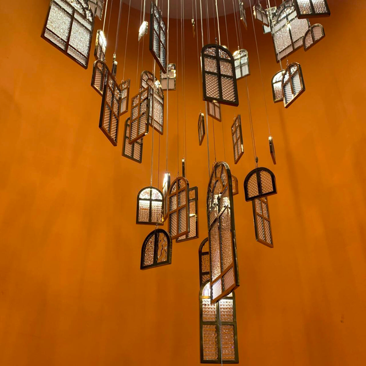 Modern Creative Round Floating Glass Windows Chandelier for Living Room/Hotel/Restaurant - view 3