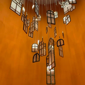 Modern Creative Round Floating Glass Windows Chandelier for Living Room/Hotel/Restaurant - view 3