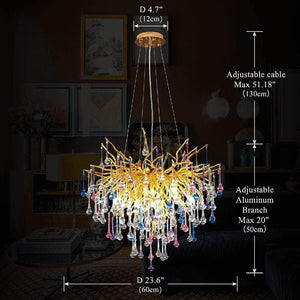 Doris Crystal Branch Chandelier 23.5"D Gold - view 3