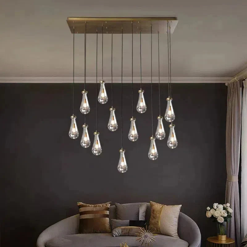 Raindrop Glass Linear Chandelier 72" - view 11