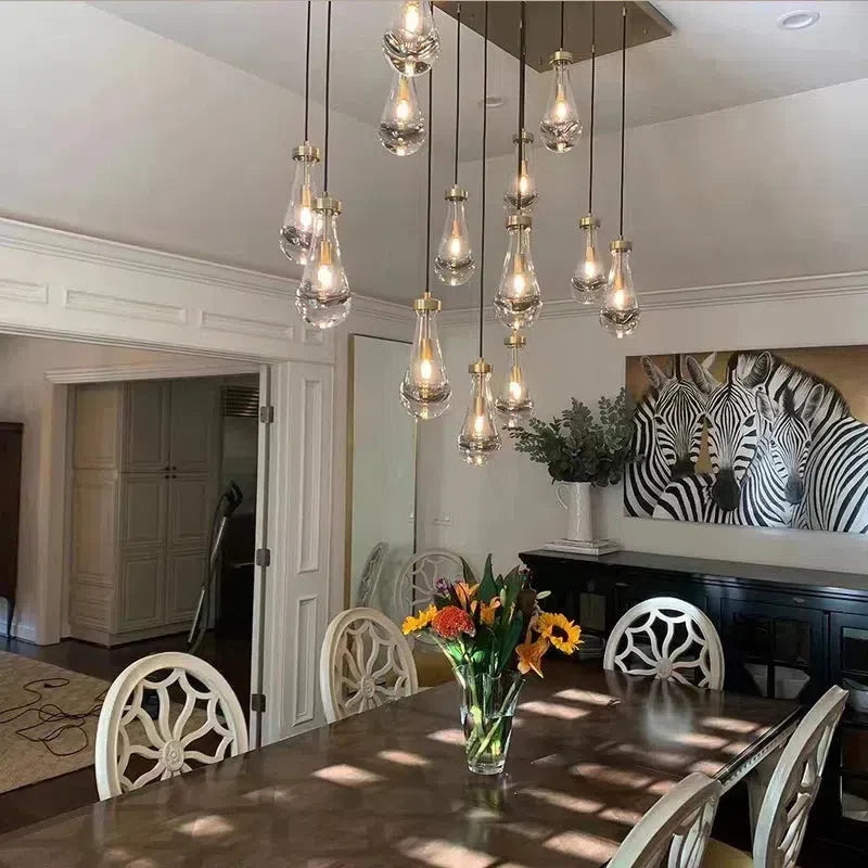 Raindrop Glass Linear Chandelier 72" - view 10