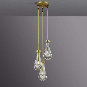 Raindrop Round Chandelier 3-Light 8"