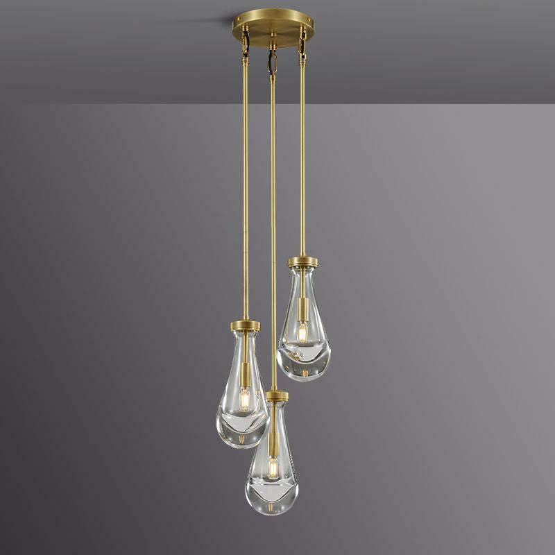 Raindrop Round Chandelier 3-Light 8"